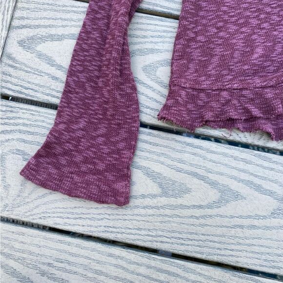 Anthropologie Left of Center Slub Knit purple maroon sweater long sleeve boho - Picture 3 of 8